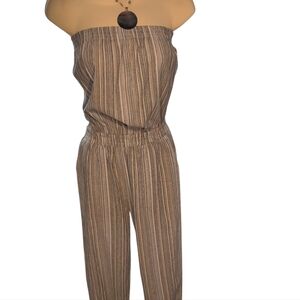 Bishop + Young Maya Strapless Striped Jumpsuit Strapless Casual Romper XS‎